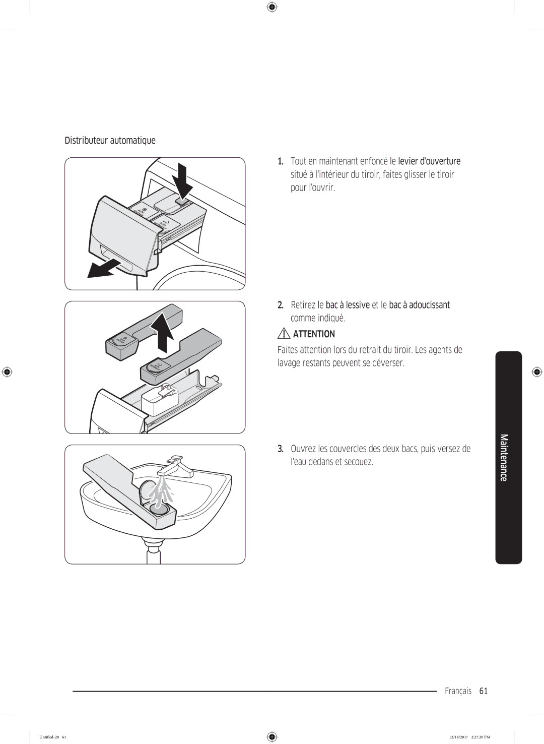 Samsung WW10M86GNOA/EF manual Français 61  